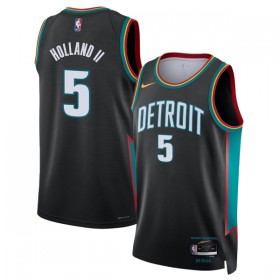 Män Detroit Pistons Tröja Ron Holland II Nike 2025-26 City Edition Svart Swingman